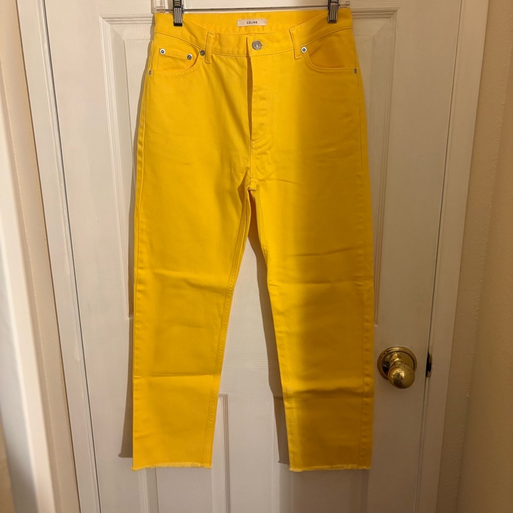 CELINE yellow straight jeans
